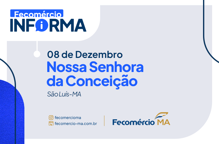 Funcionamento do comércio no feriado de 8 de dezembro